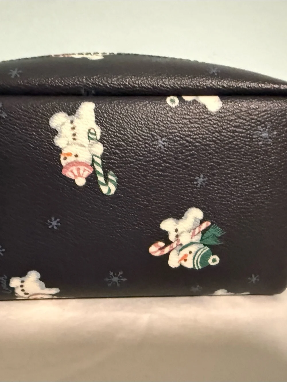 Coach Black Snowman Print Cosmetic Pouch! Absolutely adorable NWT ⛄️